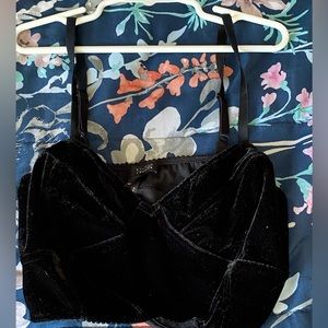 Black velvet crop top